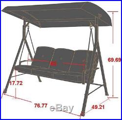 Patio Swing With Canopy Stand Yard Porch Outdoor Adults Furniture Red Cushions
