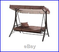 Patio Swing with Canopy Cushions Outdoor Backyard Chair Deck 3 Person Hammock