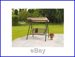 Patio Swing with Canopy Porch Outdoor Cushions Yard Furniture Home Garden Tan