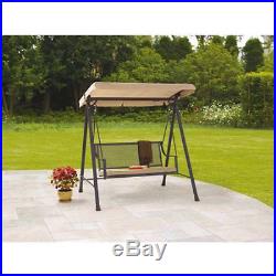 Patio Swing with Canopy Stand Cushions Outdoor Porch Furniture Set for Adults