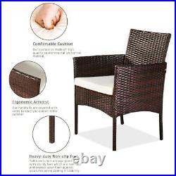 Patio Wicker Furniture Outdoor 4PC Rattan Sofa Table Garden Conversation Set