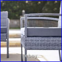 Patio Wicker Furniture Outdoor 4Pcs Rattan Sofa Garden Conversation Set, Gray