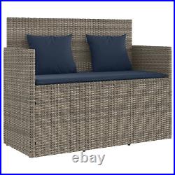 Patio with Cushions Gray Poly Rattan C6F0