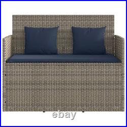 Patio with Cushions Gray Poly Rattan C6F0