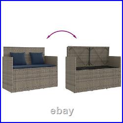 Patio with Cushions Gray Poly Rattan C6F0