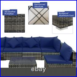 Patiojoy 7 PCS Outdoor Patio Furniture Set All-Weather PE Rattan Sofa Set