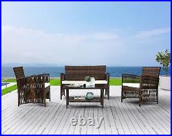 Pattio Furniture Wicker Conversation Set for Garden Lawn Poolside Backyard