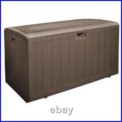 Plastic Development Group 130-Gallon Outdoor Storage Patio Deck Box, Java Brown