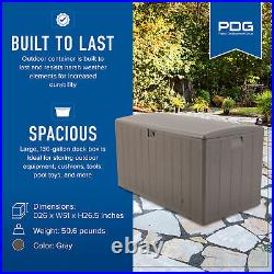 Plastic Development Group 130 Gallon Resin Outdoor Patio Storage Deck Box, Gray