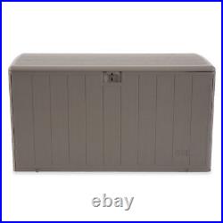 Plastic Development Group 130 Gallon Resin Outdoor Patio Storage Deck Box, Gray