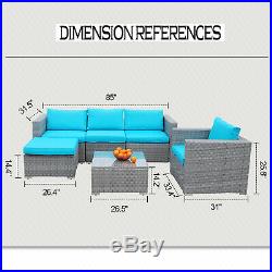 Polar Aurora 6pcs Patio Furniture Set Rattan Wicker Sectional Outdoor Sofa Set