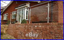 Polished Stainless Steel Glass Balustrade / balcony / bannister /Garden railings