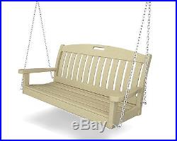 Polywood Outdoor Furniture Nautical 4 ft Porch Swing w Heavy Chains