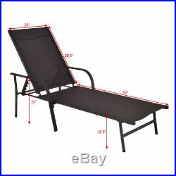 Pool Chaise Lounge Chair Recliner Patio Furniture With Adjustable Back New