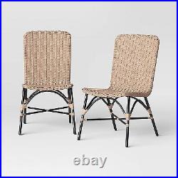 Popperton 2pk Patio Dining Chairs, Outdoor Furniture Black Threshold