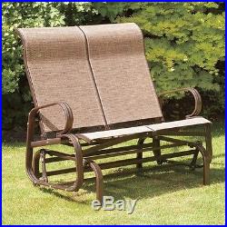 Porch Glider Seat Twin Bench Swing Outdoor Patio Seating Garden Chair Bronze