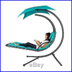 Porch Hanging Chaise Swing Lounger Chair Stand Patio Pool Garden Hammock Canopy