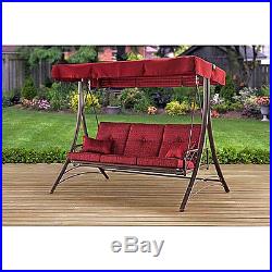Porch Outdoor Swing 3 Person Patio Canopy Bench Furniture Convertible Hammock