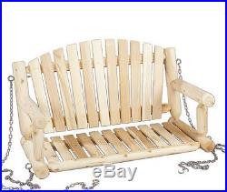 Porch Swing 4ft Rustic Cedar Garden Deck Adirondack Style Outdoor Furniture Wood