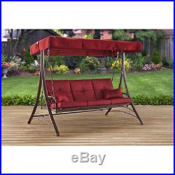 Porch Swing Bed Outdoor Garden Patio 3-Seat Bench Chair Canopy Home Furniture