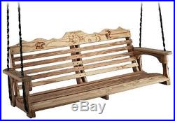 Porch Swing Bench Wood 5 Feet Outdoor Seat Patio Furniture Hanging Heavy Duty