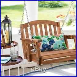Porch Swing Chair Hanging Wood Seat Single Outdoor Backyard Patio Tree Bench