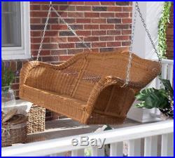 Porch Swing Chair Wicker Resin Outdoor Loveseat Double Seat Patio Garden Sets