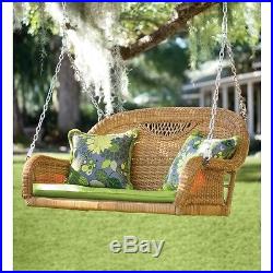 Porch Swing Lounge Outdoor Woven Resin Hanging Bench Garden Seat Furniture New
