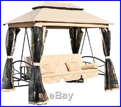 Porch Swing Outdoor Furniture Patio Sofa Seat Canopy Shade Daybed Convertible