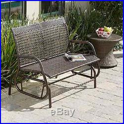Porch Swing Outdoor Patio Seat Loveseat Glider Garden Furniture Wicker And Iron