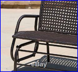 Porch Swing Outdoor Patio Seat Loveseat Glider Garden Furniture Wicker And Iron