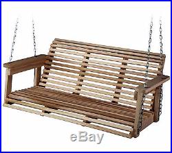 Porch Swing Patio Furniture Outdoor Bench Wood Hanging Seat Chair Sailing Hoop