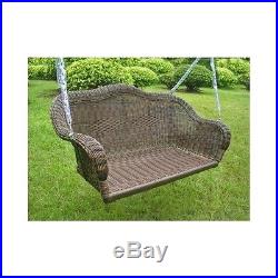 Porch Swing Resin Wicker Loveseat Outdoor Patio Garden Deck Furniture Chair Seat