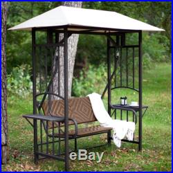 Porch Swing With Canopy Gazebo Patio Bench Loveseat Wicker Furniture Seat Garden