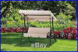 Porch Swing With Canopy Patio Outdoor Garden For Adults Furniture Seats 3