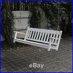 Porch Swing Wood Outdoor Patio Furniture Hanging 2 Persons Seat Backyard Bench