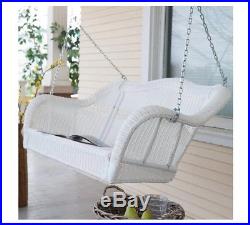 Porch Swings On Sale White Hanging Resin Wicker Coastal Furniture Patio Outdoor