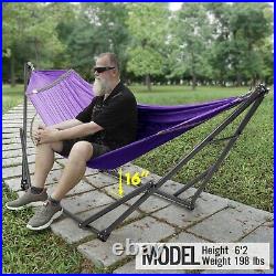 Portable Hammock with Stand for 2 person with Carrying case Outdoor Patio Purple