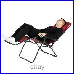 Portable Zero Gravity Recline Lounge Chairs & Table Set Chair Beach Patio Chair