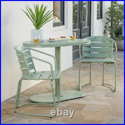 Porto Outdoor 3 Piece Crackle Finished Iron Bistro Set