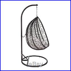 Porto Steel & Rattan Hanging Egg Chair with Stand & Cushion