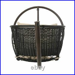 Primo Outdoor Wicker Hanging Basket Egg Chair with Stand