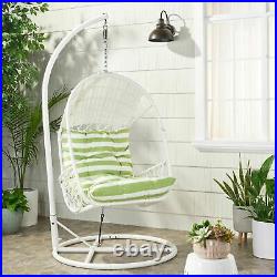 Primo Outdoor Wicker Hanging Basket Egg Chair with Stand
