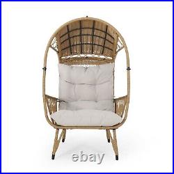 Primo Outdoor Wicker Standing Basket Chair with Cushion
