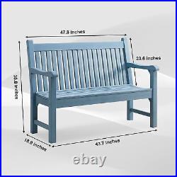 Psilvam Paito Bench Poly Lumber Outdoor Bench 2 Person Chair For Garden Backyard