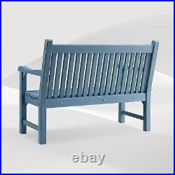 Psilvam Paito Bench Poly Lumber Outdoor Bench 2 Person Chair For Garden Backyard