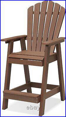 Psilvam Tall Adirondack Outdoor Bar Stool, Polystyrene Brown US