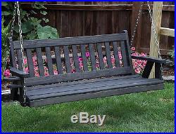 QUICK SHIP-Amish Heavy Duty 800 Lb Mission 4ft Porch Swing With Cupholders-USA