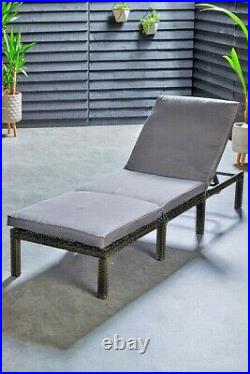 Rattan Day Bed Sun Lounger Reclining Chair Outdoor Garden Furniture Patio Seat