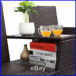 Rattan Double Chair Set Outdoor Patio Rattan Furniture Seat Sofa Coffee Table